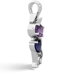 Amethyst Kitten 14K White Gold pendant P5780