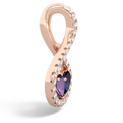 Amethyst Pave Twist 'One Heart' 14K Rose Gold pendant P5360