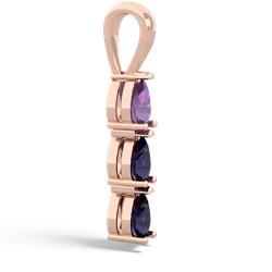 Amethyst Dew Drops 14K Rose Gold pendant P2251