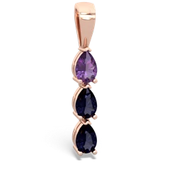 Amethyst Dew Drops 14K Rose Gold pendant P2251