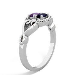 Amethyst Love Nest 14K White Gold ring R5860