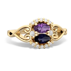 Amethyst Love Nest 14K Yellow Gold ring R5860