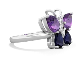 Amethyst Butterfly 14K White Gold ring R2215