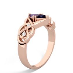 Amethyst Keepsake Celtic Knot 14K Rose Gold ring R5300