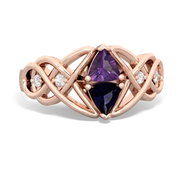 Amethyst Keepsake Celtic Knot 14K Rose Gold ring R5300