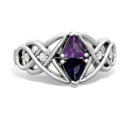 Amethyst Keepsake Celtic Knot 14K White Gold ring R5300