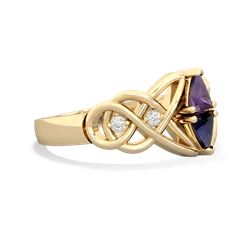 Amethyst Keepsake Celtic Knot 14K Yellow Gold ring R5300