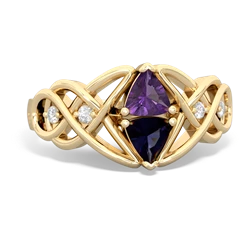 Amethyst Keepsake Celtic Knot 14K Yellow Gold ring R5300