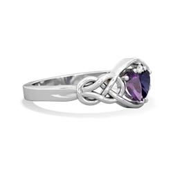 Amethyst Celtic Love Knot 14K White Gold ring R5420