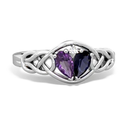 Amethyst Celtic Love Knot 14K White Gold ring R5420