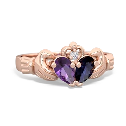 Amethyst 'Our Heart' Claddagh 14K Rose Gold ring R2388