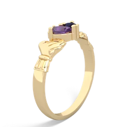 Amethyst 'Our Heart' Claddagh 14K Yellow Gold ring R2388