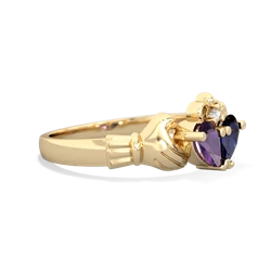 Amethyst 'Our Heart' Claddagh 14K Yellow Gold ring R2388