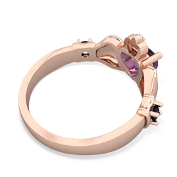 Amethyst Claddagh Keepsake 14K Rose Gold ring R5245