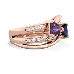 Amethyst Bowtie 14K Rose Gold ring R2360