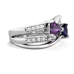 Amethyst Bowtie 14K White Gold ring R2360