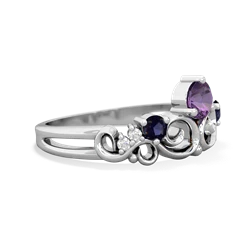 Amethyst Crown Keepsake 14K White Gold ring R5740