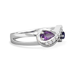 Amethyst Diamond Infinity 14K White Gold ring R5390