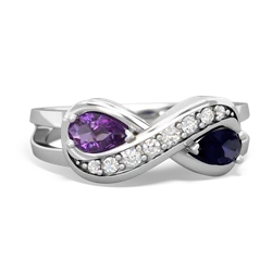 Amethyst Diamond Infinity 14K White Gold ring R5390