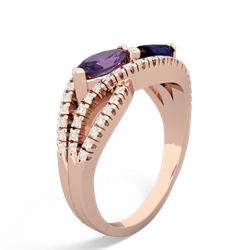 Amethyst Diamond Rivers 14K Rose Gold ring R3070