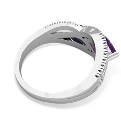 Amethyst Diamond Rivers 14K White Gold ring R3070