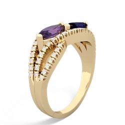 Amethyst Diamond Rivers 14K Yellow Gold ring R3070