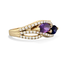 Amethyst Diamond Rivers 14K Yellow Gold ring R3070