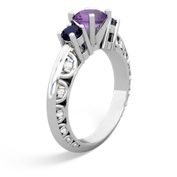 Amethyst Art Deco Eternal Embrace Engagement 14K White Gold ring C2003