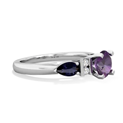 Amethyst 6Mm Round Eternal Embrace Engagement 14K White Gold ring R2005