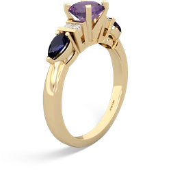 Amethyst 6Mm Round Eternal Embrace Engagement 14K Yellow Gold ring R2005