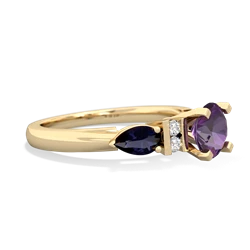 Amethyst 6Mm Round Eternal Embrace Engagement 14K Yellow Gold ring R2005