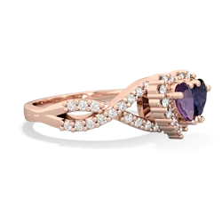 Amethyst Diamond Twist 'One Heart' 14K Rose Gold ring R2640HRT