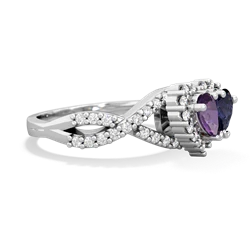 Amethyst Diamond Twist 'One Heart' 14K White Gold ring R2640HRT