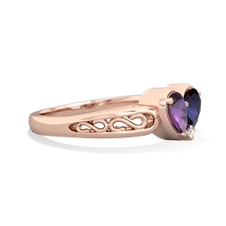 Amethyst Filligree 'One Heart' 14K Rose Gold ring R5070