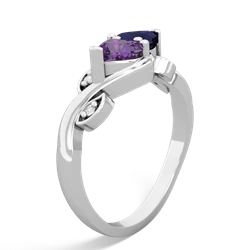 Amethyst Floral Elegance 14K White Gold ring R5790