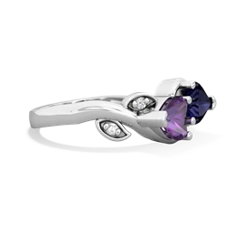 Amethyst Floral Elegance 14K White Gold ring R5790