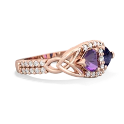 Amethyst Sparkling Celtic Knot 14K Rose Gold ring R2645