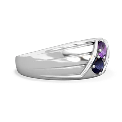 Amethyst Men's Streamline 14K White Gold ring R0460