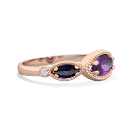 Amethyst Milgrain Marquise 14K Rose Gold ring R5700