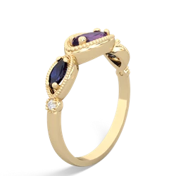 Amethyst Milgrain Marquise 14K Yellow Gold ring R5700