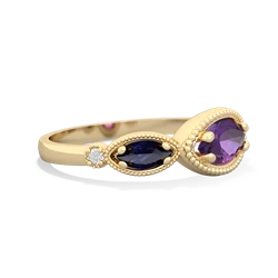 Amethyst Milgrain Marquise 14K Yellow Gold ring R5700