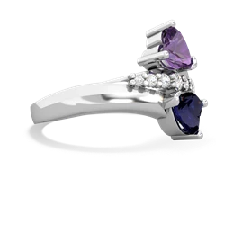 Amethyst Heart To Heart 14K White Gold ring R2064