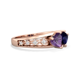 Amethyst Heart To Heart 14K Rose Gold ring R3342