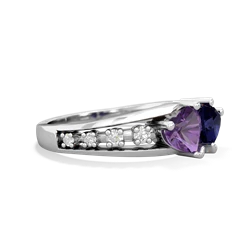 Amethyst Heart To Heart 14K White Gold ring R3342