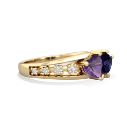 Amethyst Heart To Heart 14K Yellow Gold ring R3342