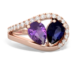 Amethyst Nestled Heart Keepsake 14K Rose Gold ring R5650