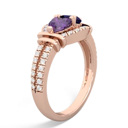 Amethyst Art-Deco Keepsake 14K Rose Gold ring R5630