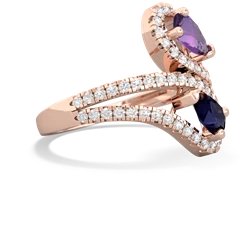 Amethyst Diamond Dazzler 14K Rose Gold ring R3000