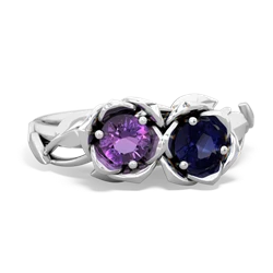 Amethyst Rose Garden 14K White Gold ring R5510