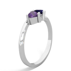 Amethyst Sweethearts 14K White Gold ring R5260